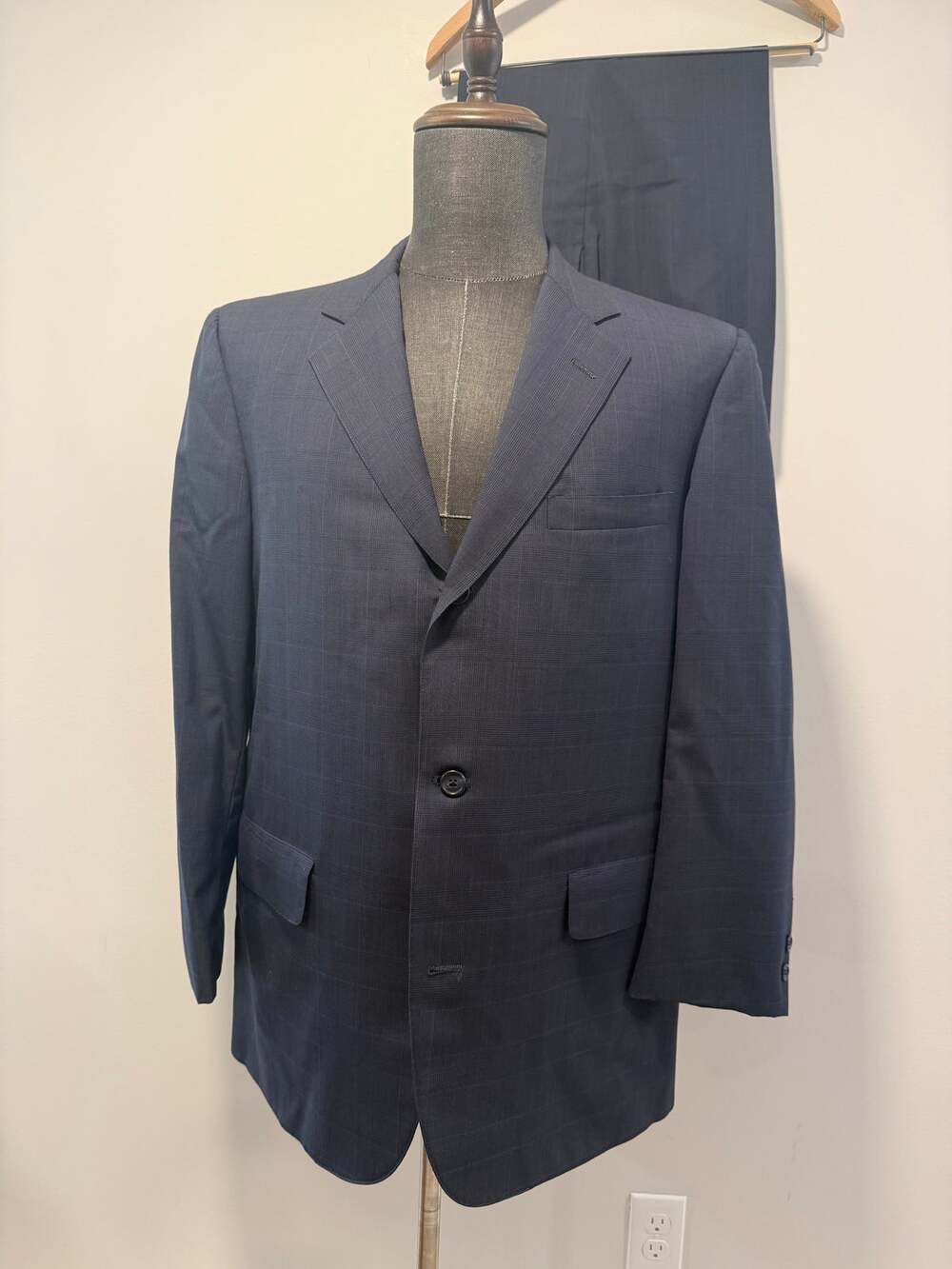 Bespoke Brooks Brothers 2 Piece Suit Pure Wool Custom Tailored Blue Gray JL